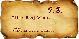 Illik Benjámin névjegykártya